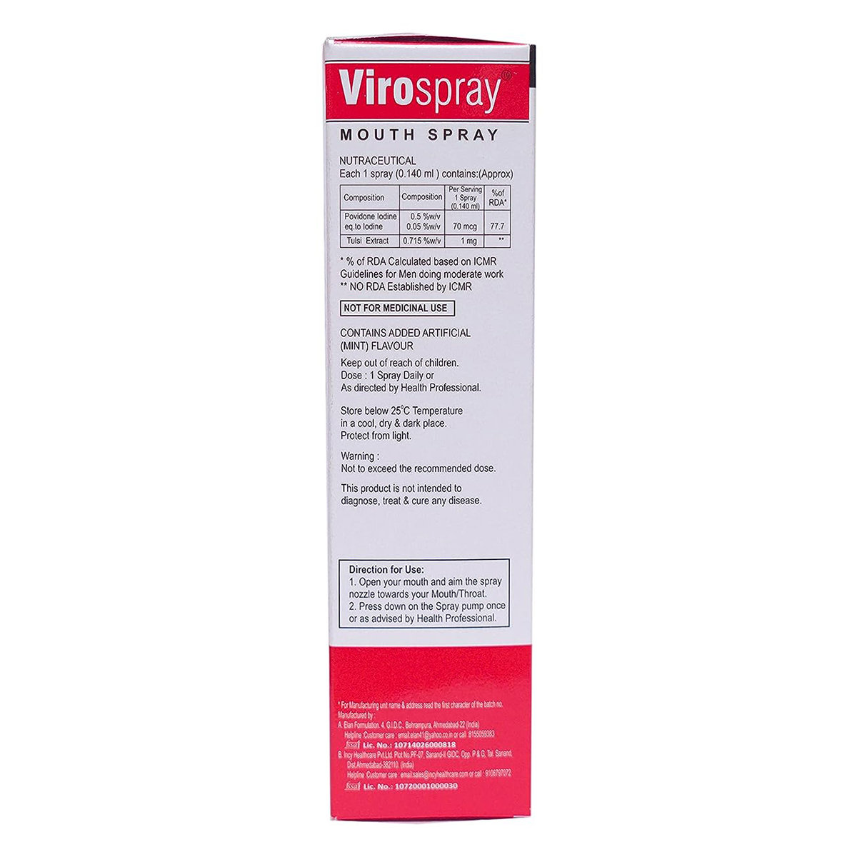 Virospray Mouth Spray 50 ml, Pack of 1 SPRAY Virospray Mouth Spray 50 ml, Pack of 1 SPRAY