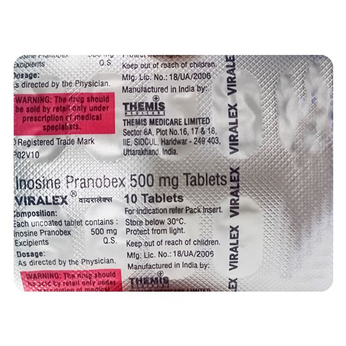 Buy Viralex 500 Tablet 10's Online