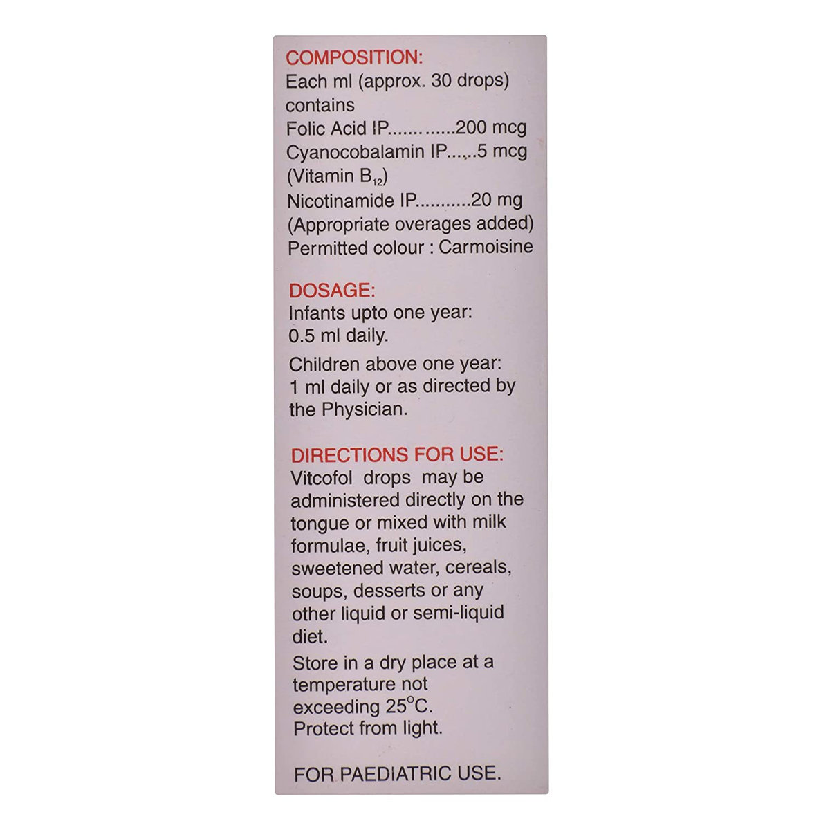 Vitcofol Oral Drop 15 ml, Pack of 1 ORAL DROPS Vitcofol Oral Drop 15 ml, Pack of 1 ORAL DROPS