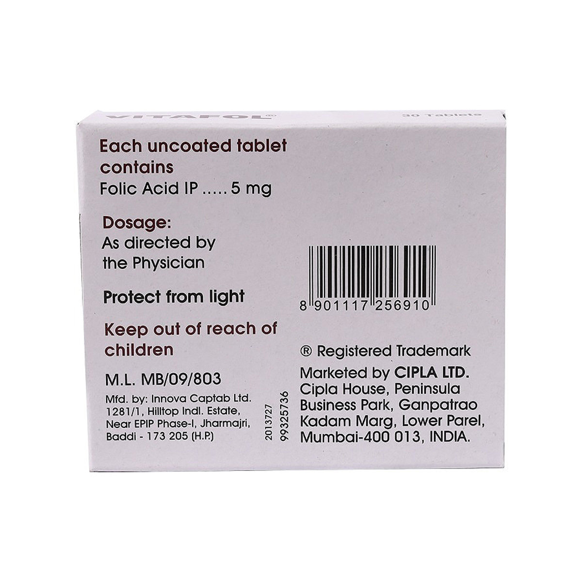 Vitafol Tablet 30's, Pack of 30 TABLETS Vitafol Tablet 30's, Pack of 30 TABLETS