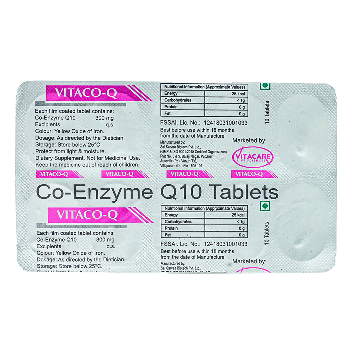 Vitaco-Q 300 Tablet 10's, Pack of 10 TabletS Vitaco-Q 300 Tablet 10's, Pack of 10 TabletS