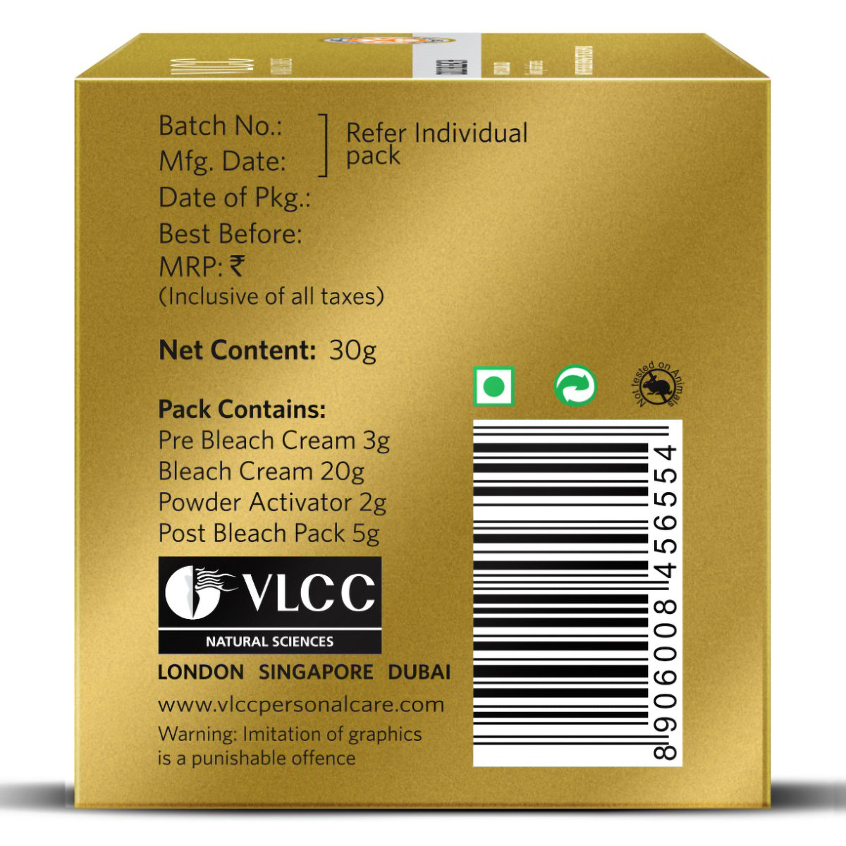 VLCC Insta Glow Gold Bleach 30 gm | With Colloidal Gold | With pre & Post Bleach Cream | For Glowing & Radiant Fairness, Pack of 1 VLCC Insta Glow Gold Bleach 30 gm | With Colloidal Gold | With pre & Post Bleach Cream | For Glowing & Radiant Fairness, Pack of 1