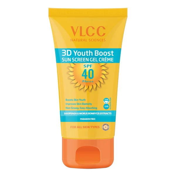 VLCC 3D Youth Boost SPF 40 PA+++ Sunscreen Gel Crème, 50 gm, Pack of 1