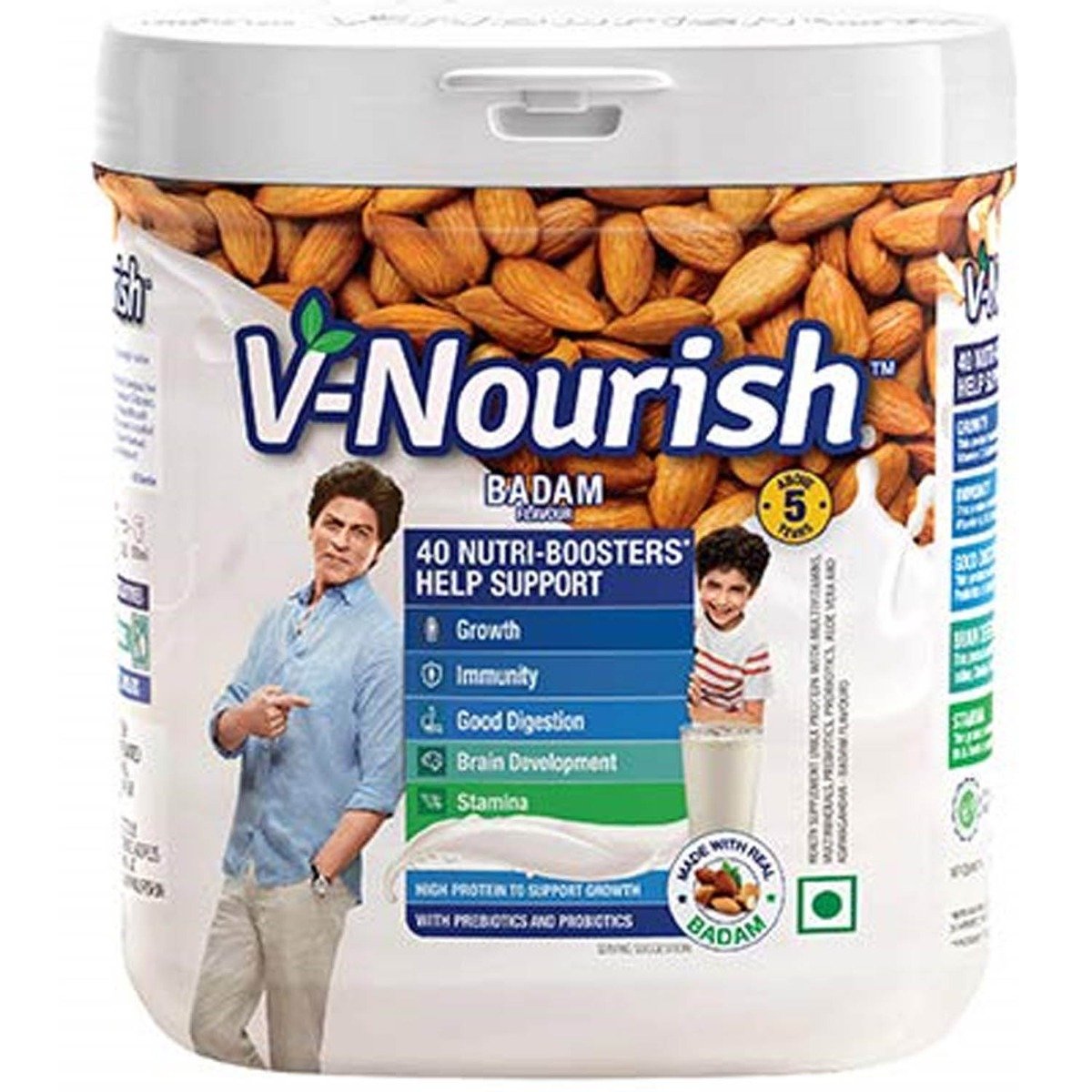 V-Nourish Badam Flavour Kids Nutrition Powder, 200 gm Jar, Pack of 1 V-Nourish Badam Flavour Kids Nutrition Powder, 200 gm Jar, Pack of 1