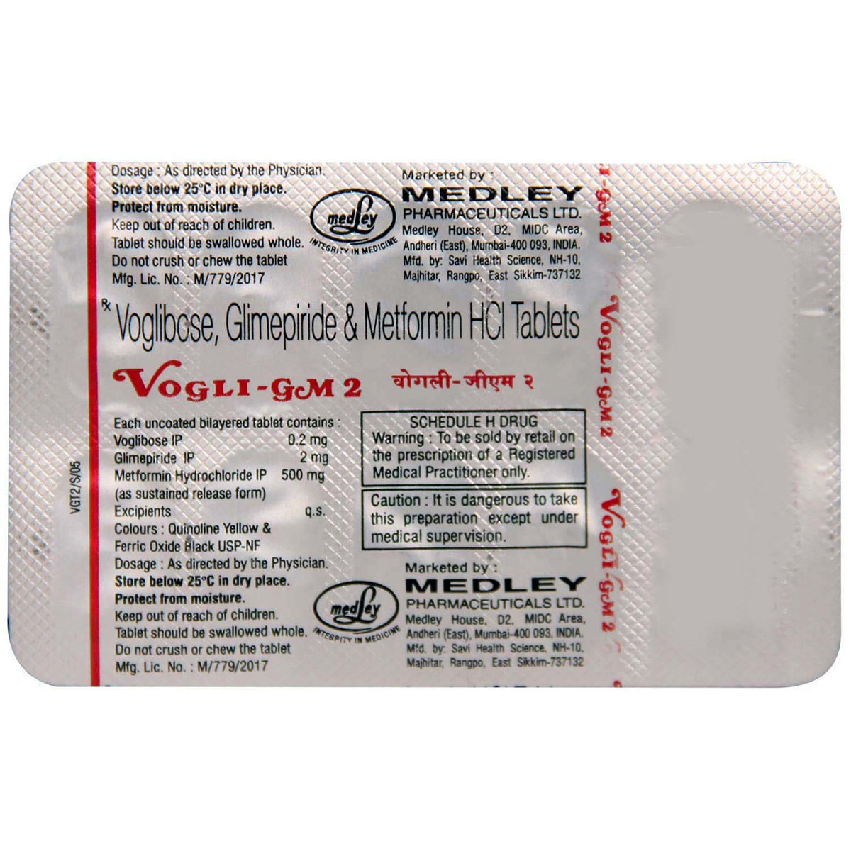 Vogli-GM 2 Tablet 10's, Pack of 10 TABLETS Vogli-GM 2 Tablet 10's, Pack of 10 TABLETS