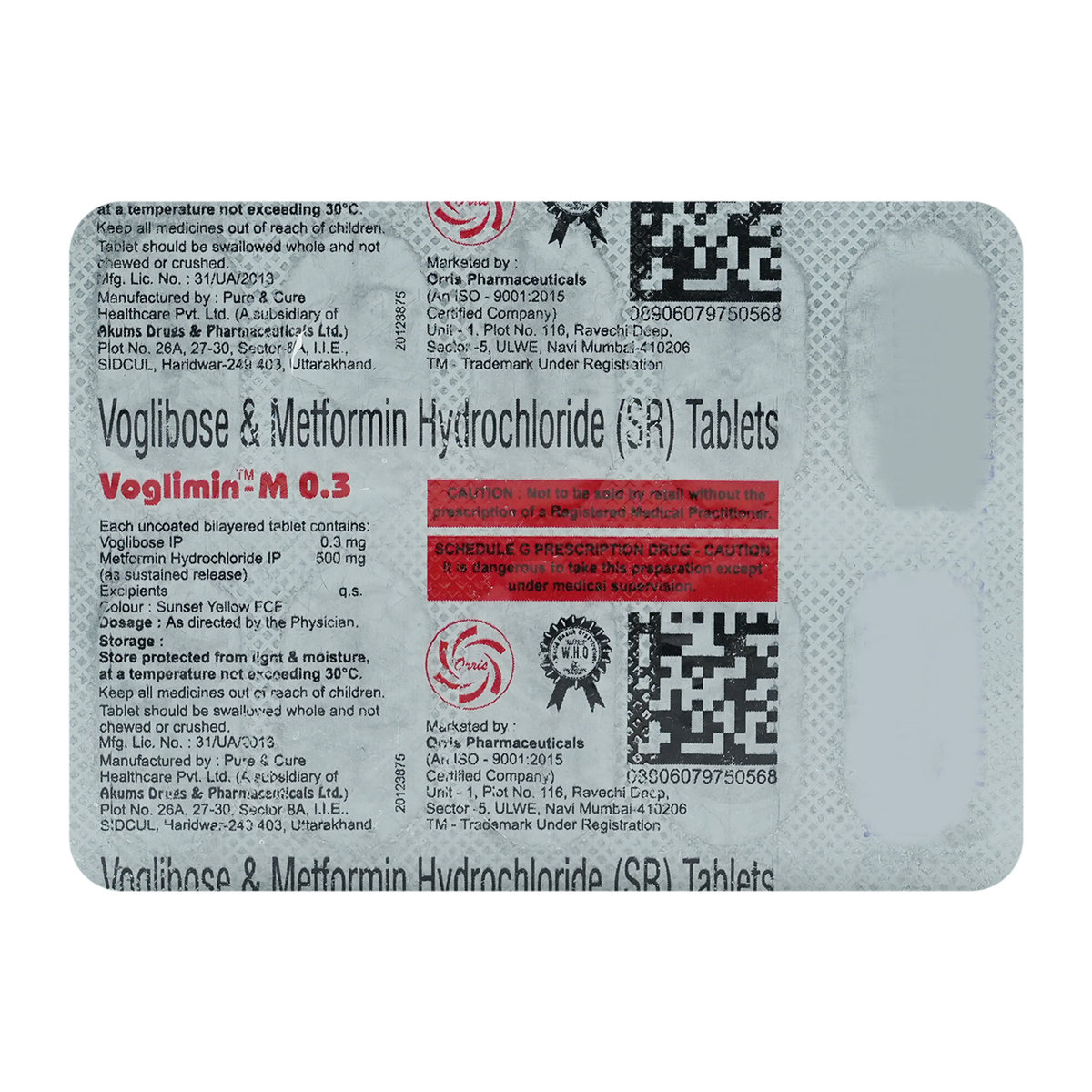 Voglimin-M 0.3 Tablet 10's, Pack of 10 Voglimin-M 0.3 Tablet 10's, Pack of 10