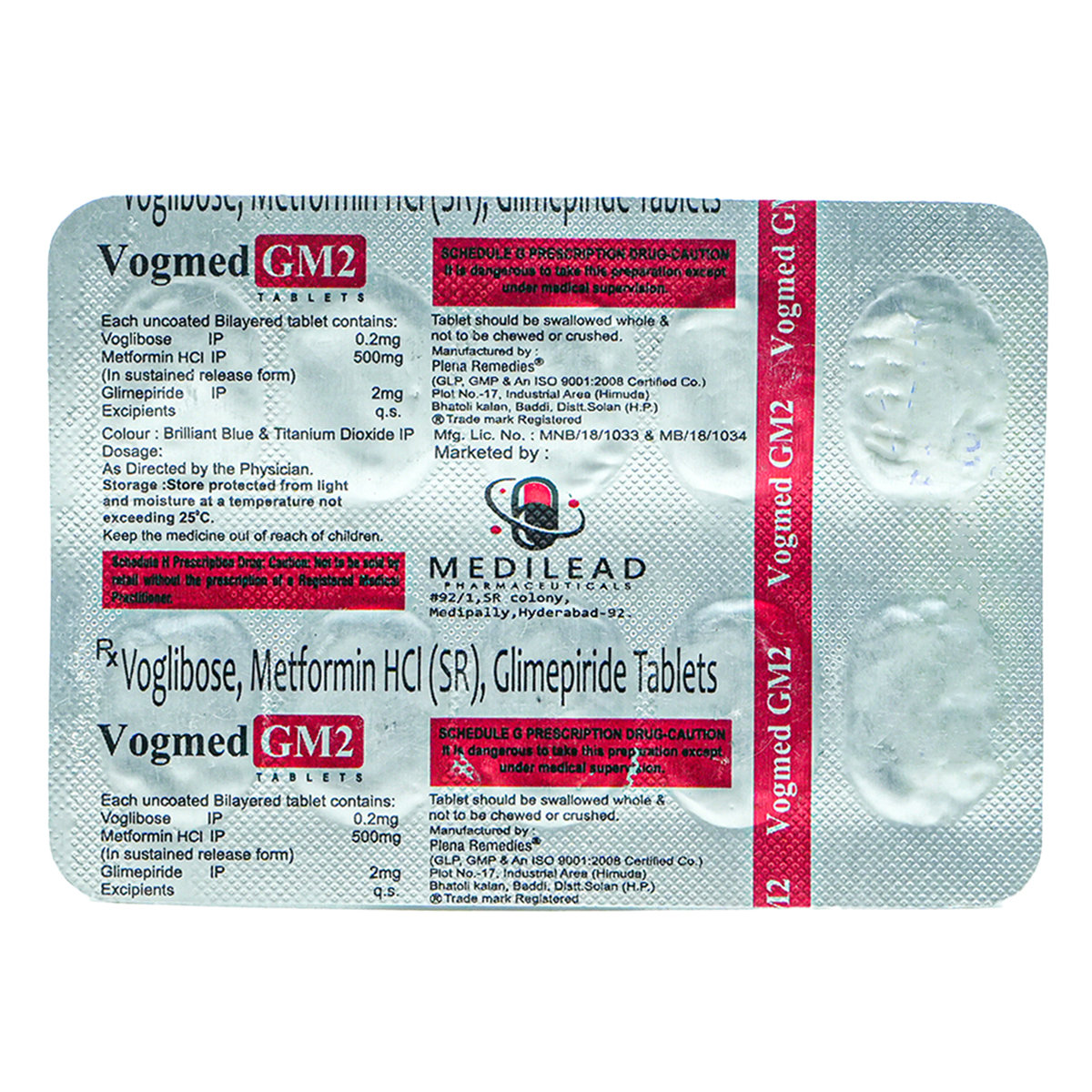 VOGMEDGM 2 TABLETS 10'S, Pack of 10 TABLETS VOGMEDGM 2 TABLETS 10'S, Pack of 10 TABLETS