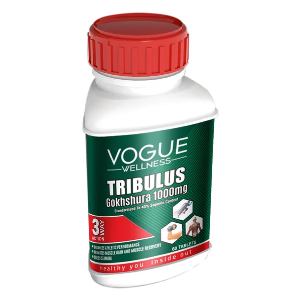 Vogue Wellness Tribulus Gokhshura 1000 mg, 60 Tablets, Pack of 1