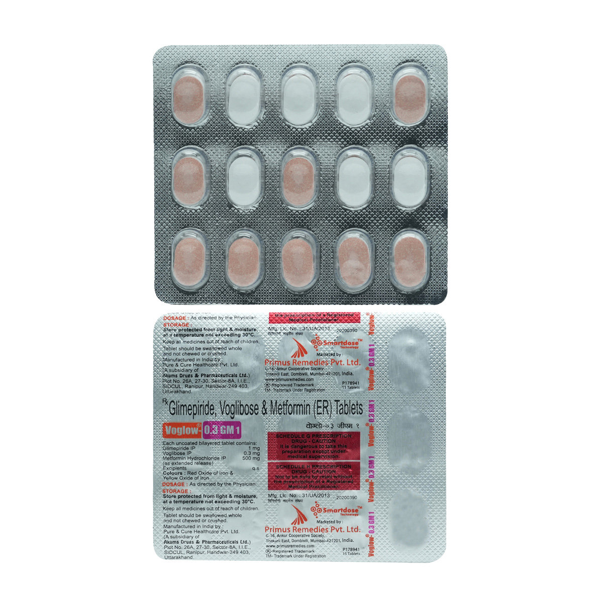 Voglow-0.3 GM 1 Tablet 15's, Pack of 15 TABLETS Voglow-0.3 GM 1 Tablet 15's, Pack of 15 TABLETS