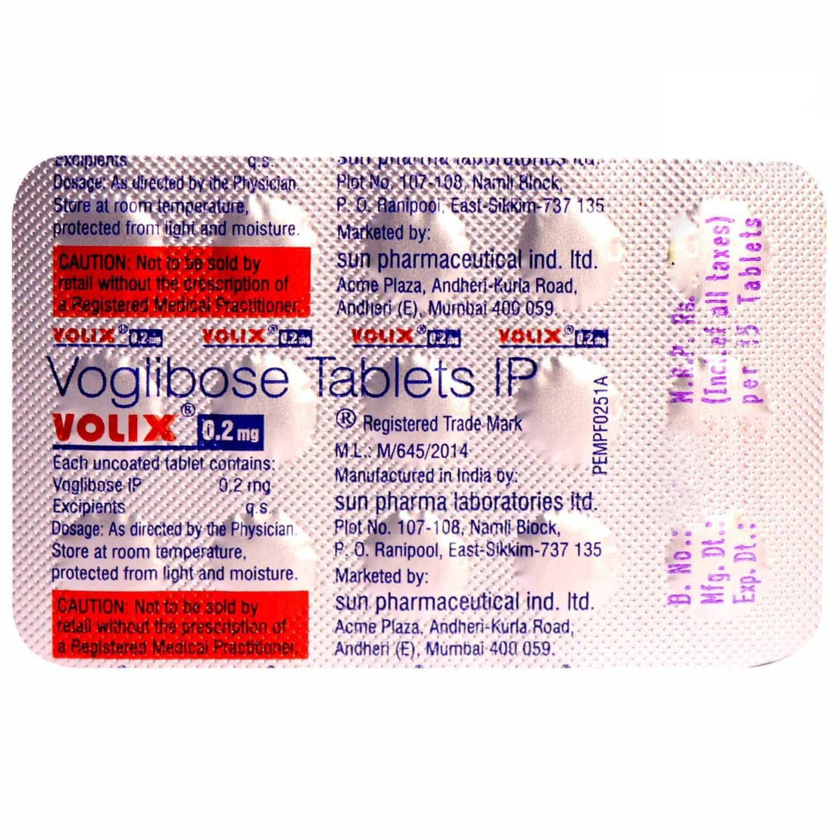Volix 0.2 Tablet 15's, Pack of 15 TABLETS Volix 0.2 Tablet 15's, Pack of 15 TABLETS