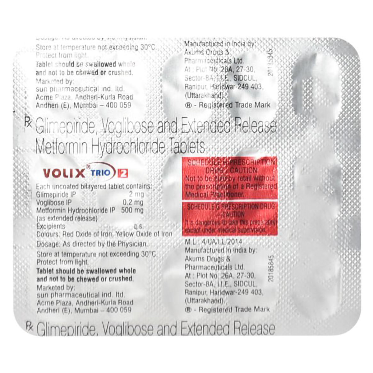 Volix Trio 2 Tablet 15's, Pack of 15 TabletS Volix Trio 2 Tablet 15's, Pack of 15 TabletS