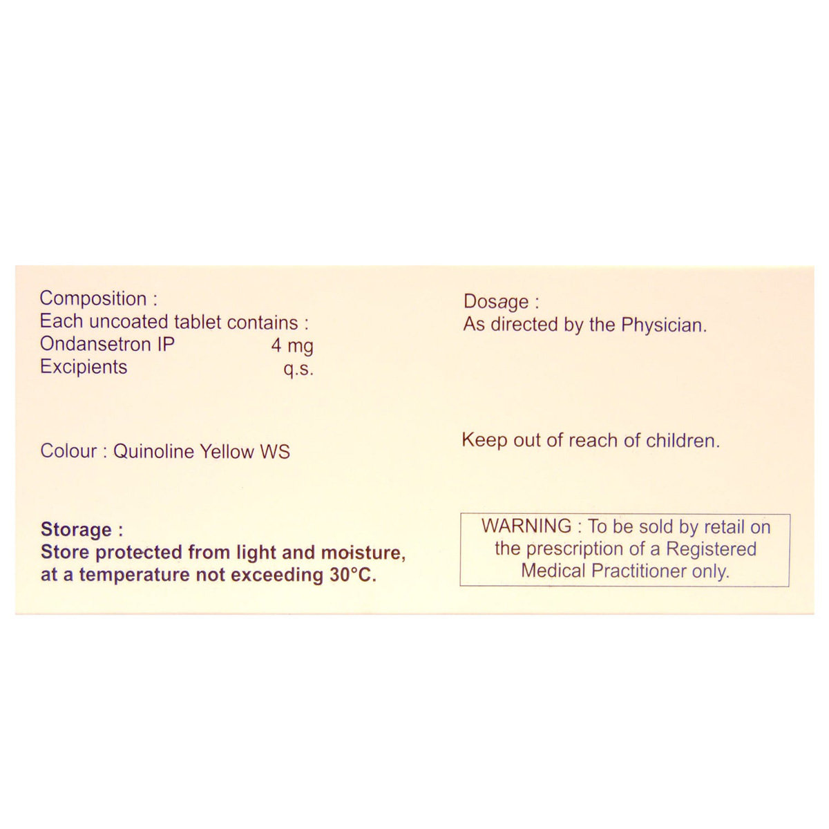 Vomikind MD 4 Tablet 10's, Pack of 10 TABLETS Vomikind MD 4 Tablet 10's, Pack of 10 TABLETS