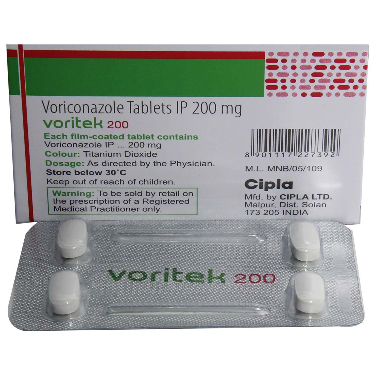 Voritek 200 Tablet 4's, Pack of 4 TABLETS Voritek 200 Tablet 4's, Pack of 4 TABLETS