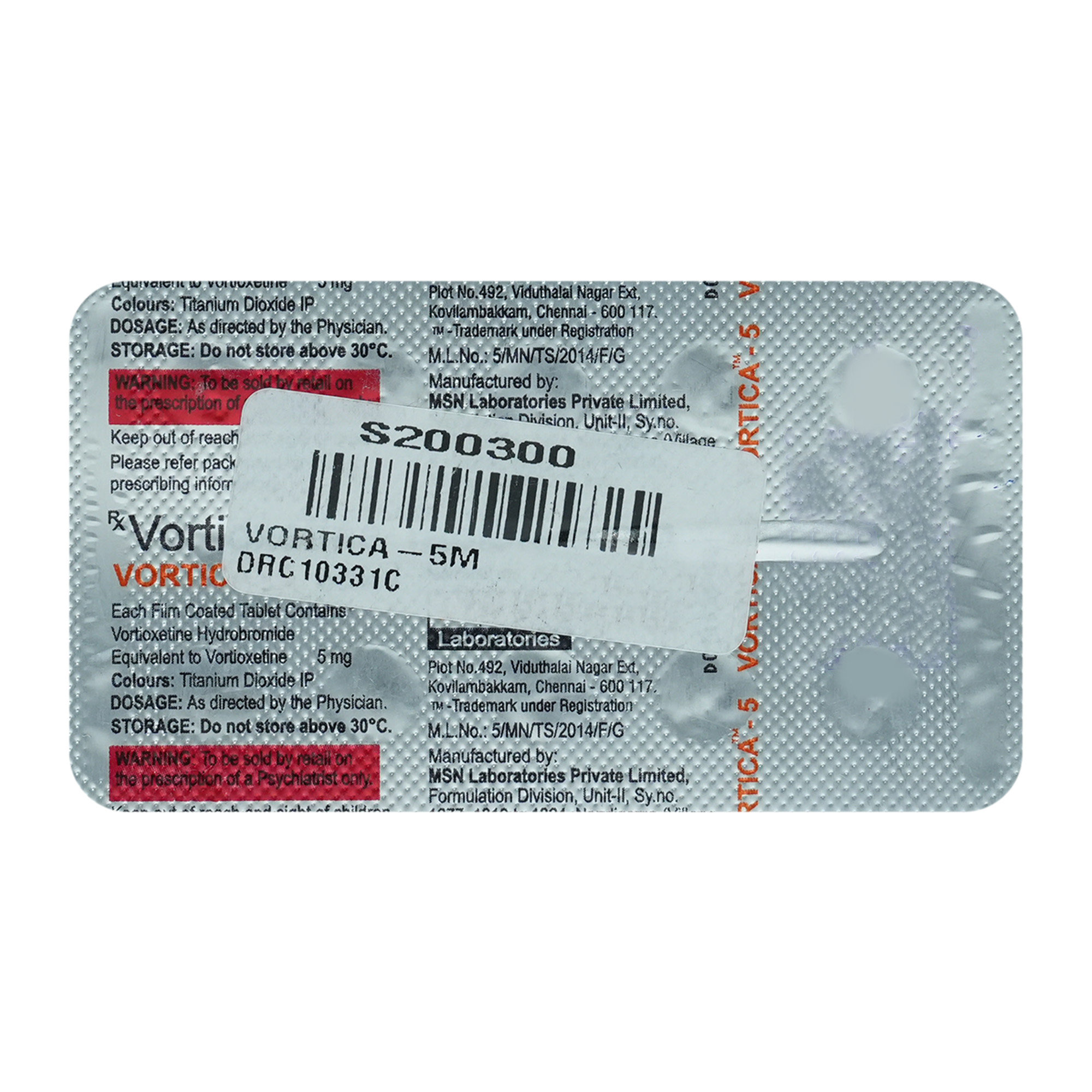 Vortica-5 Tablet 10's, Pack of 10 TabletS Vortica-5 Tablet 10's, Pack of 10 TabletS
