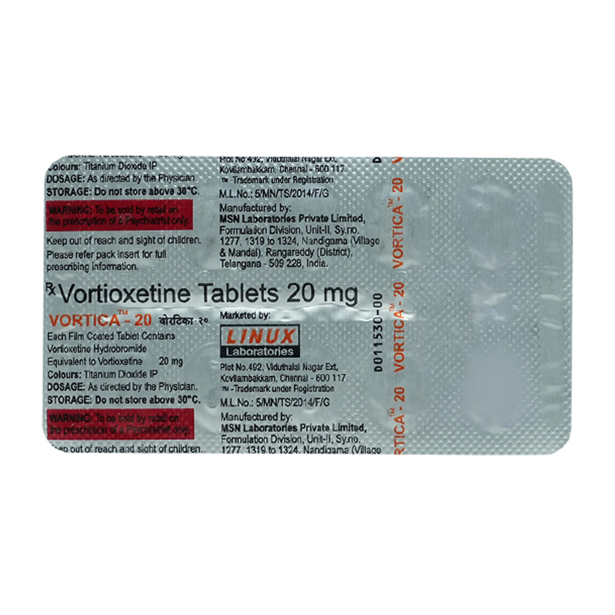 Vortica-20 Tablet 10's, Pack of 10 TabletS Vortica-20 Tablet 10's, Pack of 10 TabletS