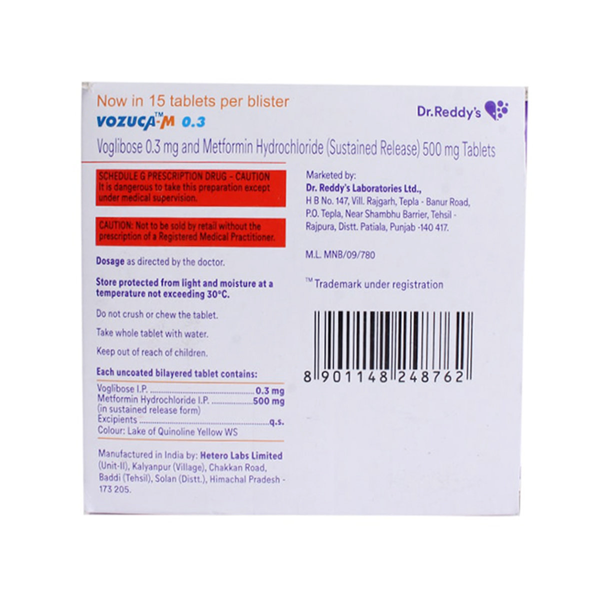 Vozuca-M 0.3 Tablet 15's, Pack of 15 TABLETS Vozuca-M 0.3 Tablet 15's, Pack of 15 TABLETS