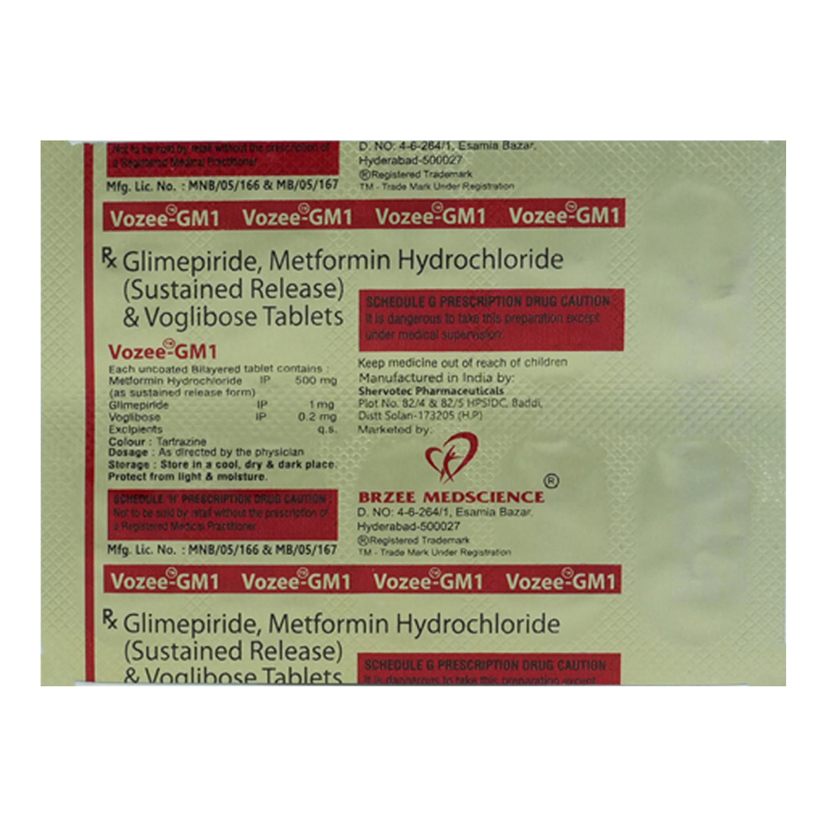 Vozee-GM 1 Tablet 10's, Pack of 10 TabletS Vozee-GM 1 Tablet 10's, Pack of 10 TabletS