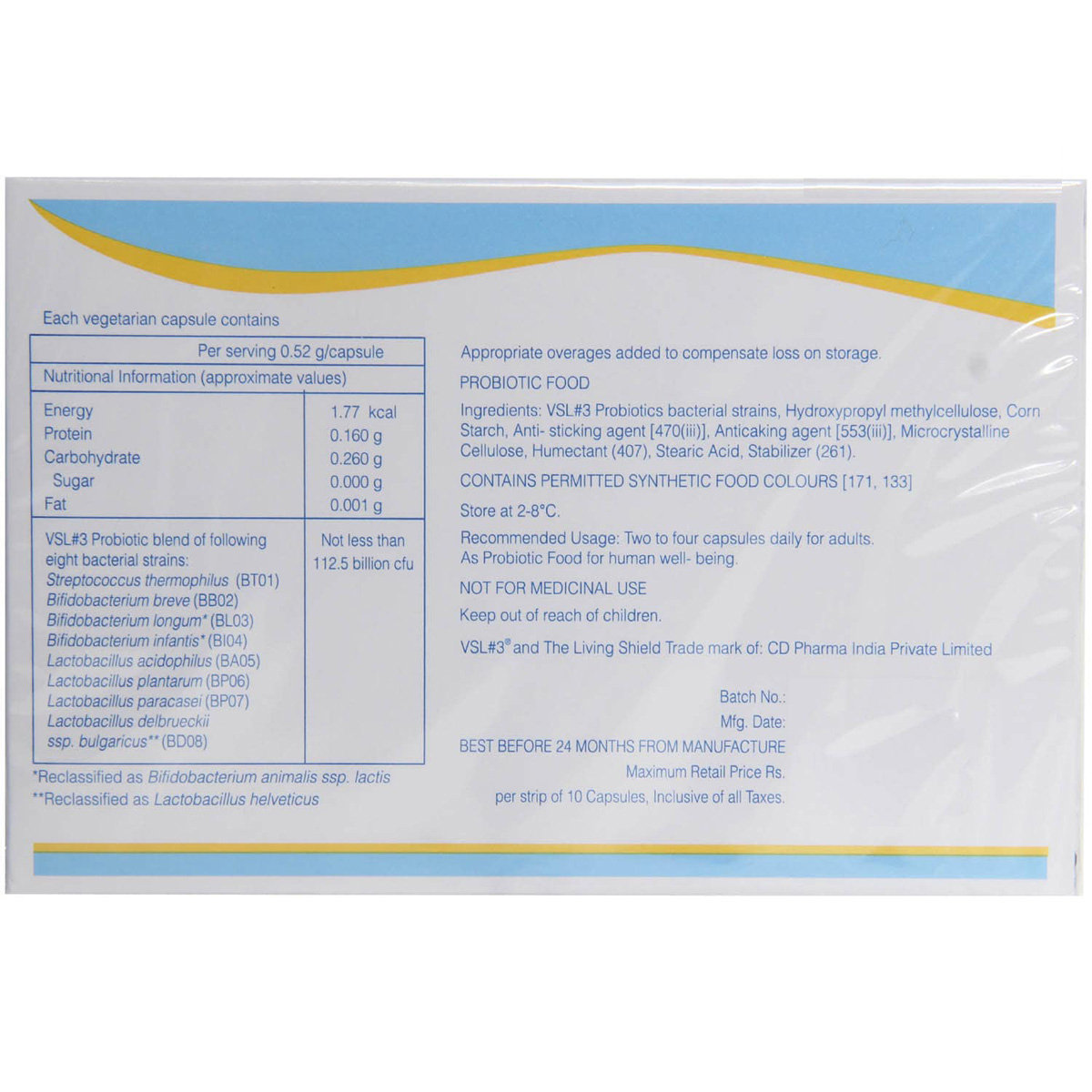 VSL 3 Capsule 10's, Pack of 10 CAPSULES VSL 3 Capsule 10's, Pack of 10 CAPSULES