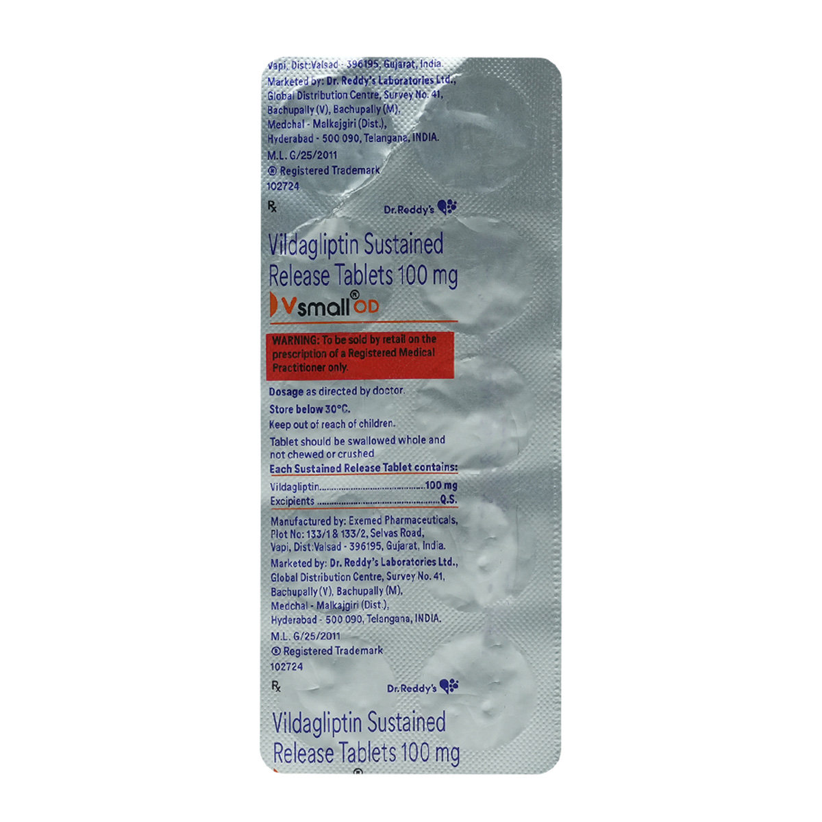 V Small OD 100 Tablet 10's, Pack of 10 TABLETS V Small OD 100 Tablet 10's, Pack of 10 TABLETS