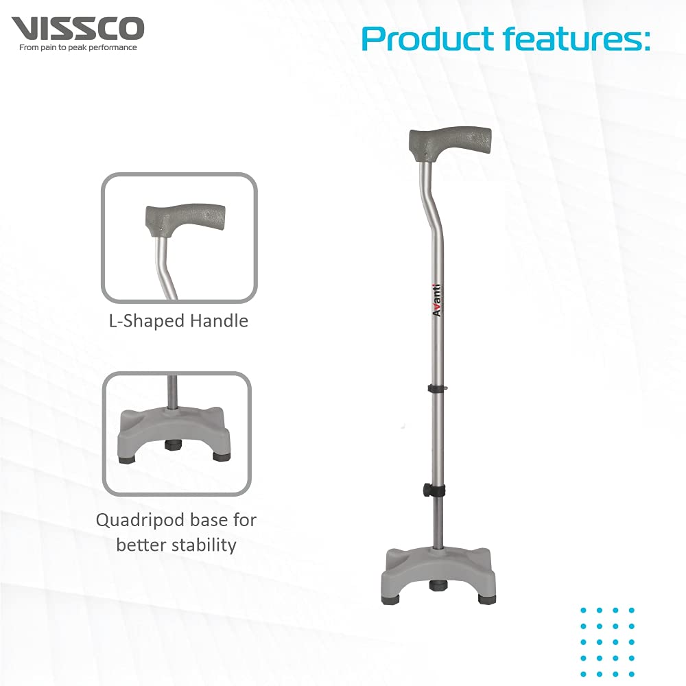 Vissco Quadripod Walking Stick, 1 Count, Pack of 1 Vissco Quadripod Walking Stick, 1 Count, Pack of 1