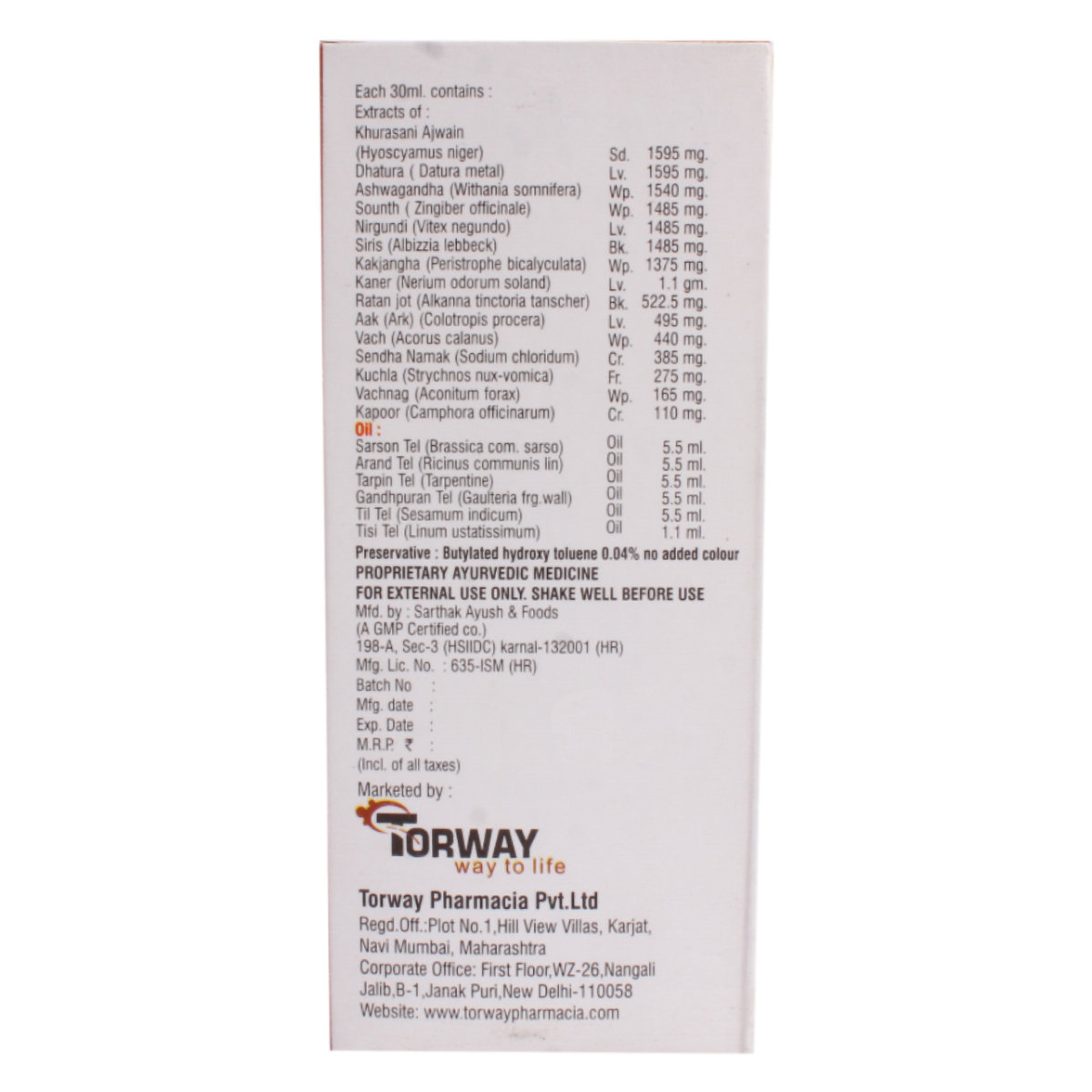 Walksmart Plus Herbal Pain Oil, 60 ml, Pack of 1 Walksmart Plus Herbal Pain Oil, 60 ml, Pack of 1