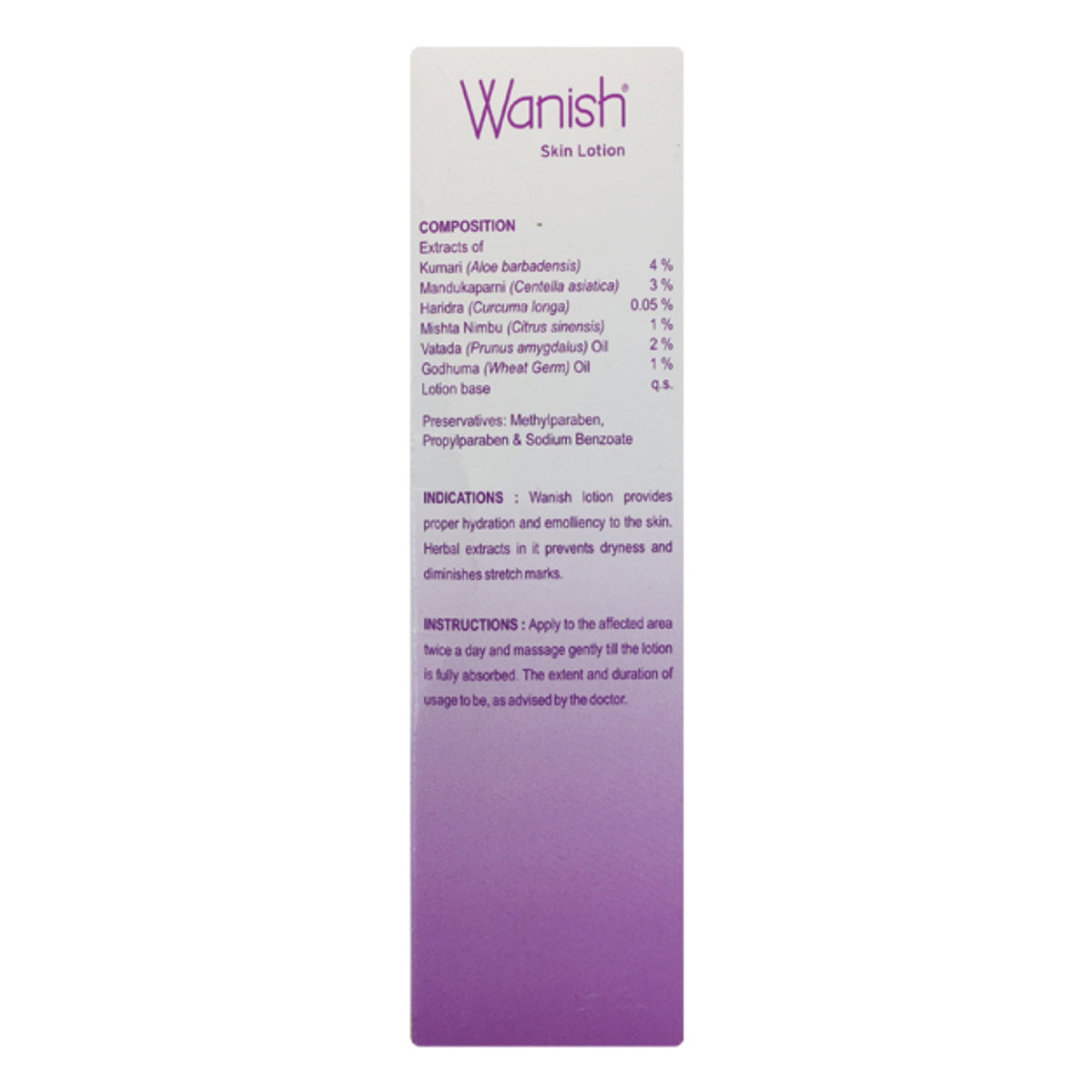 Wanish Skin Lotion 60 ml | Provides Hydration | Prevent Dryness | Reduces Stretch Marks, Pack of 1 Wanish Skin Lotion 60 ml | Provides Hydration | Prevent Dryness | Reduces Stretch Marks, Pack of 1
