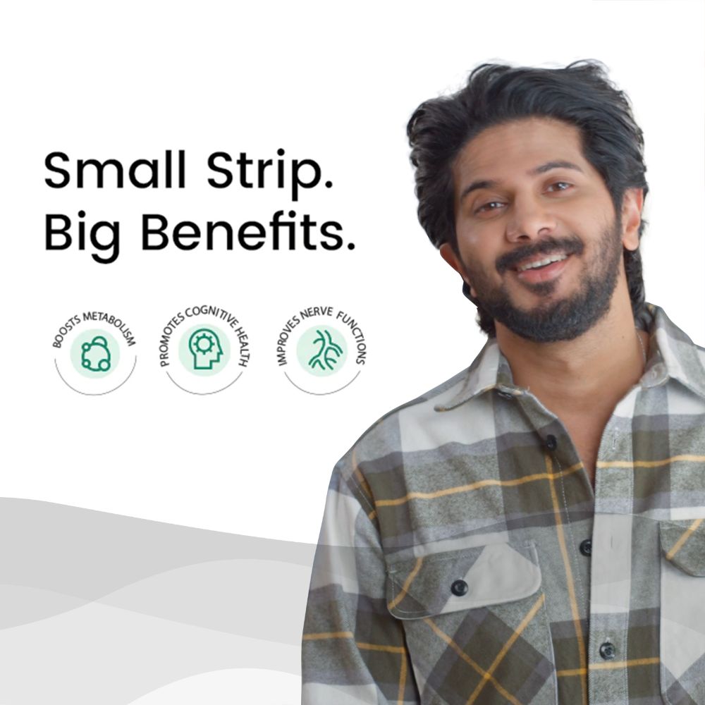 Wellbeing Nutrition Melts Into Vegan Vitamin B12 + Folate Orange Mint Flavour, 30 Strips, Pack of 1 Wellbeing Nutrition Melts Into Vegan Vitamin B12 + Folate Orange Mint Flavour, 30 Strips, Pack of 1