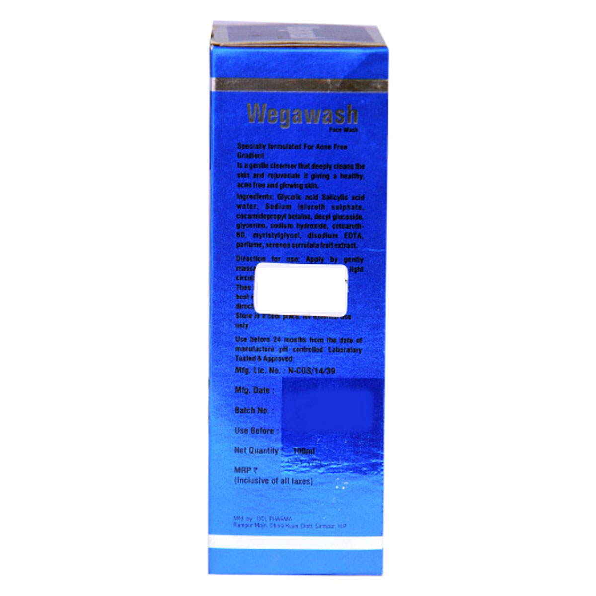 Wegawash Face Wash 100 ml | Gentle & Deep Cleansing | For Glowing Skin, Pack of 1 Wegawash Face Wash 100 ml | Gentle & Deep Cleansing | For Glowing Skin, Pack of 1