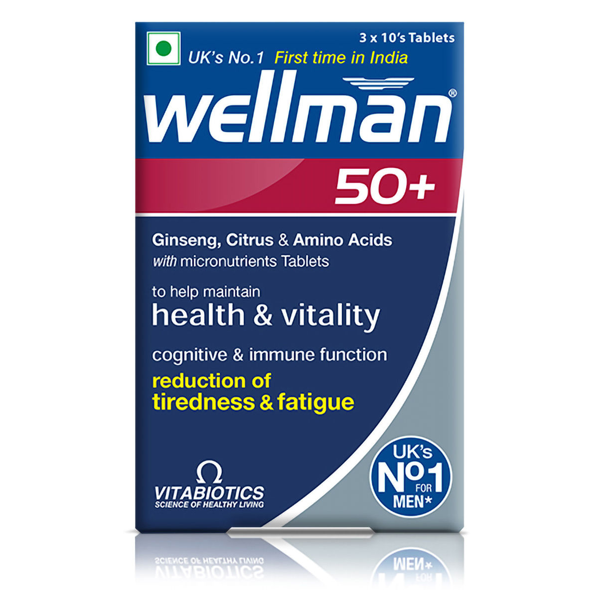 Wellman 50+ Health Supplement for Men, 10 Tablets, Pack of 30 Wellman 50+ Health Supplement for Men, 10 Tablets, Pack of 30