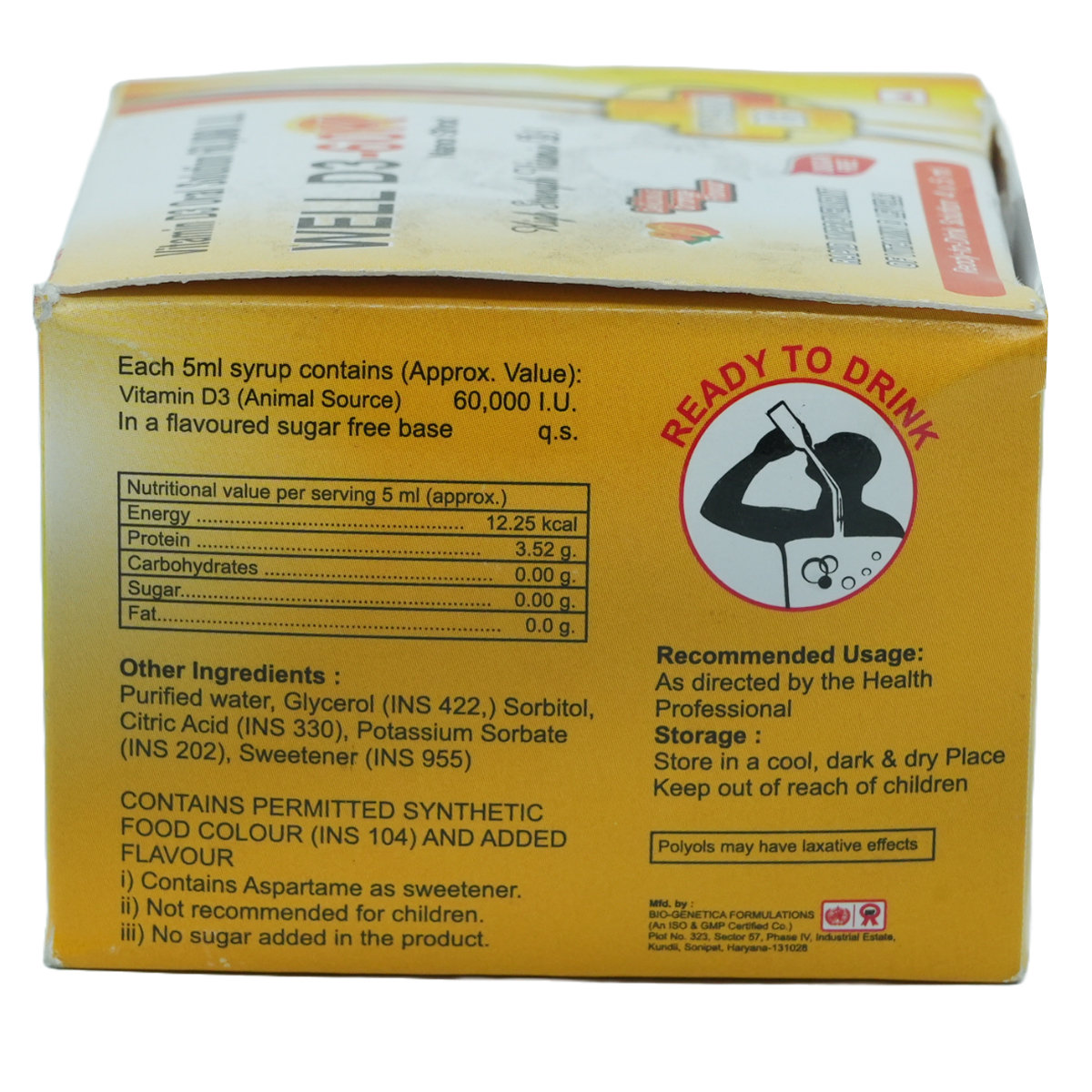 Well D3-60K Sugar Free Nano Orange Flavour Solution 5 ml, Pack of 1 Oral Solution Well D3-60K Sugar Free Nano Orange Flavour Solution 5 ml, Pack of 1 Oral Solution