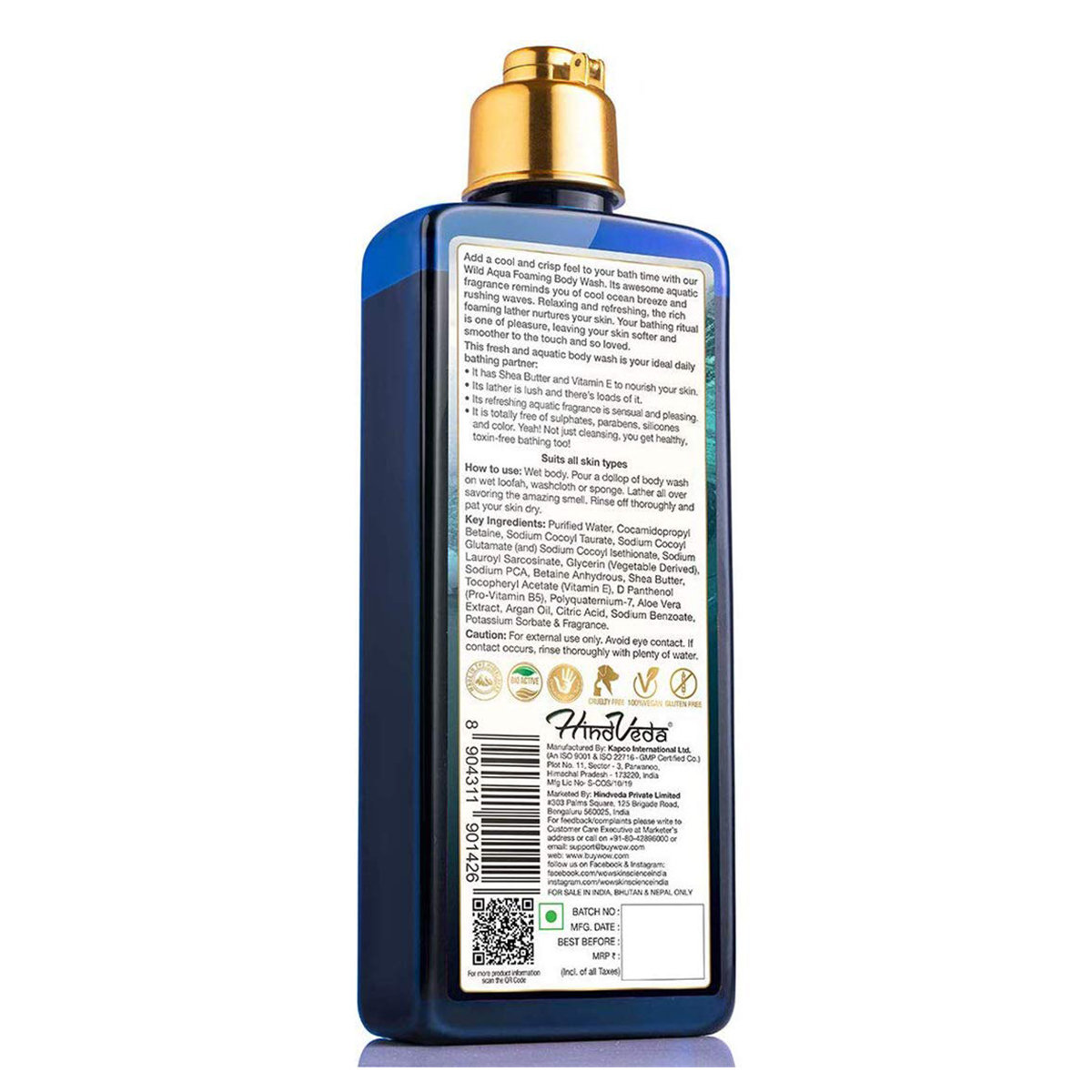 Wow Skin Science Wild Aqua Foaming Body Wash 250 ml | Shea Butter & Vitamin E | Soothes & Nourishes Skin With Refreshing Aquatic Fragrance, Pack of 1 Wow Skin Science Wild Aqua Foaming Body Wash 250 ml | Shea Butter & Vitamin E | Soothes & Nourishes Skin With Refreshing Aquatic Fragrance, Pack of 1