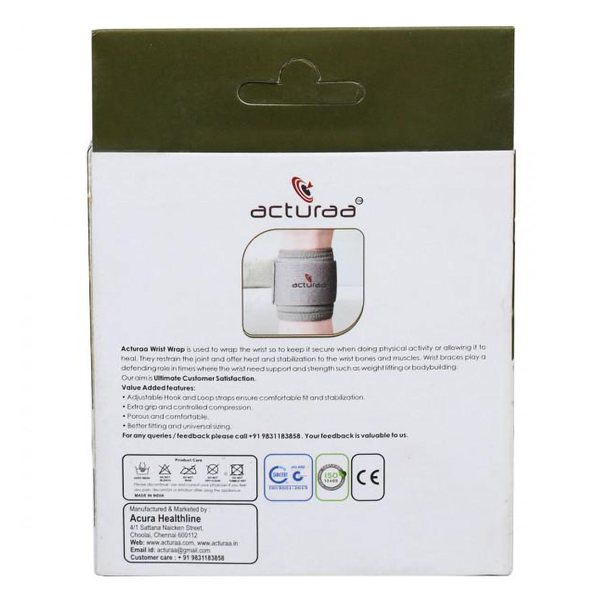 Acura FA 406 Wrist Wrap Universal, 1 Count, Pack of 1 Acura FA 406 Wrist Wrap Universal, 1 Count, Pack of 1