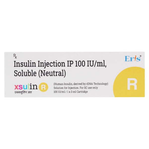 Xsulin-R 100IU Cartridge 3 ml, Pack of 1 Cartridge Xsulin-R 100IU Cartridge 3 ml, Pack of 1 Cartridge