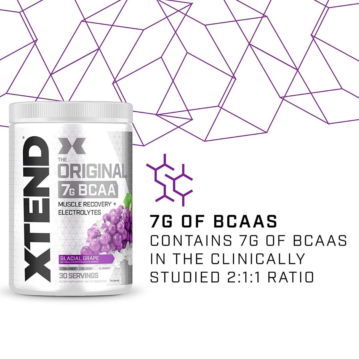 Xtend Original 7G BCAA Glacial Grape Flavour Powder, 405 gm, Pack of 1 Xtend Original 7G BCAA Glacial Grape Flavour Powder, 405 gm, Pack of 1