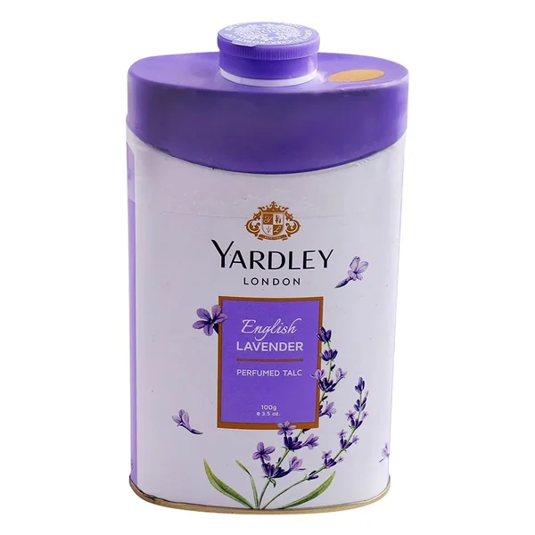 Yardley London English Lavender Perfumed Talc Powder 100 gm | All Day Freshness | With Fragrance Of English Lavender, Pack of 1