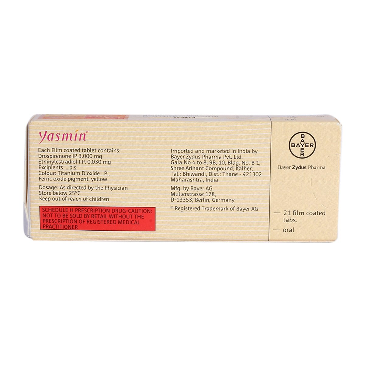 Yasmin Tablet 21's, Pack of 1 TABLET Yasmin Tablet 21's, Pack of 1 TABLET