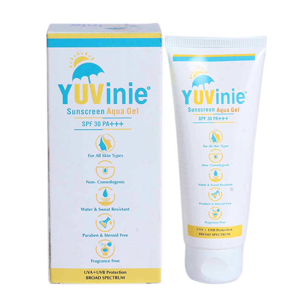 Yuvinie Sunscreen Aqua SPF 30 PA+++ Gel 50 gm, Pack of 1 Yuvinie Sunscreen Aqua SPF 30 PA+++ Gel 50 gm, Pack of 1