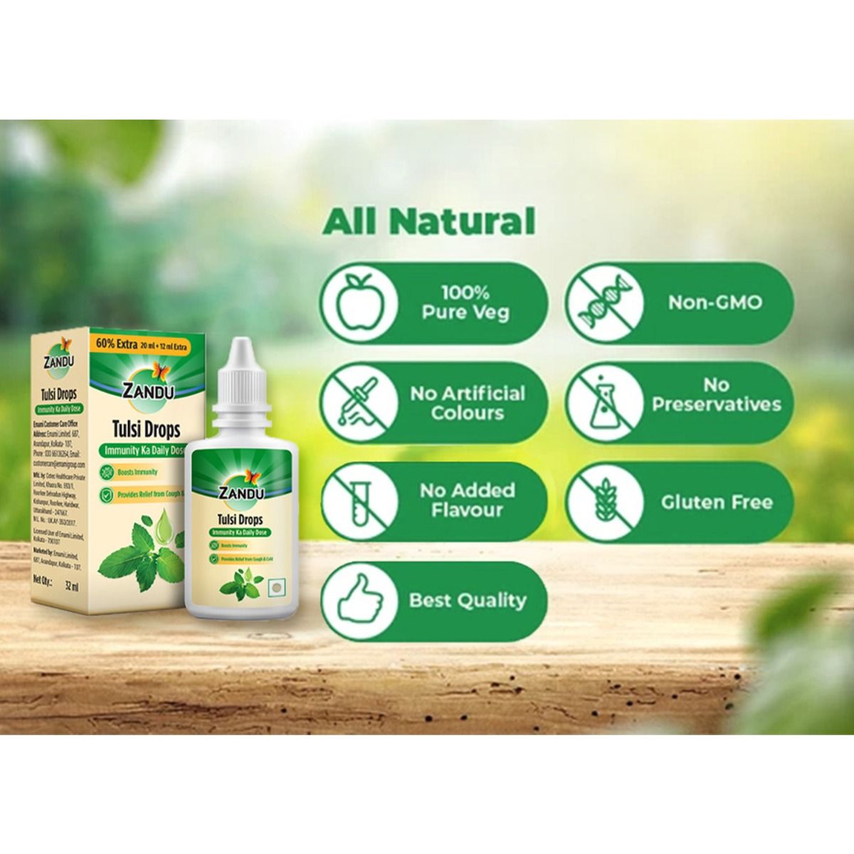 Zandu Tulsi Drops, 32 ml, Pack of 1 Zandu Tulsi Drops, 32 ml, Pack of 1