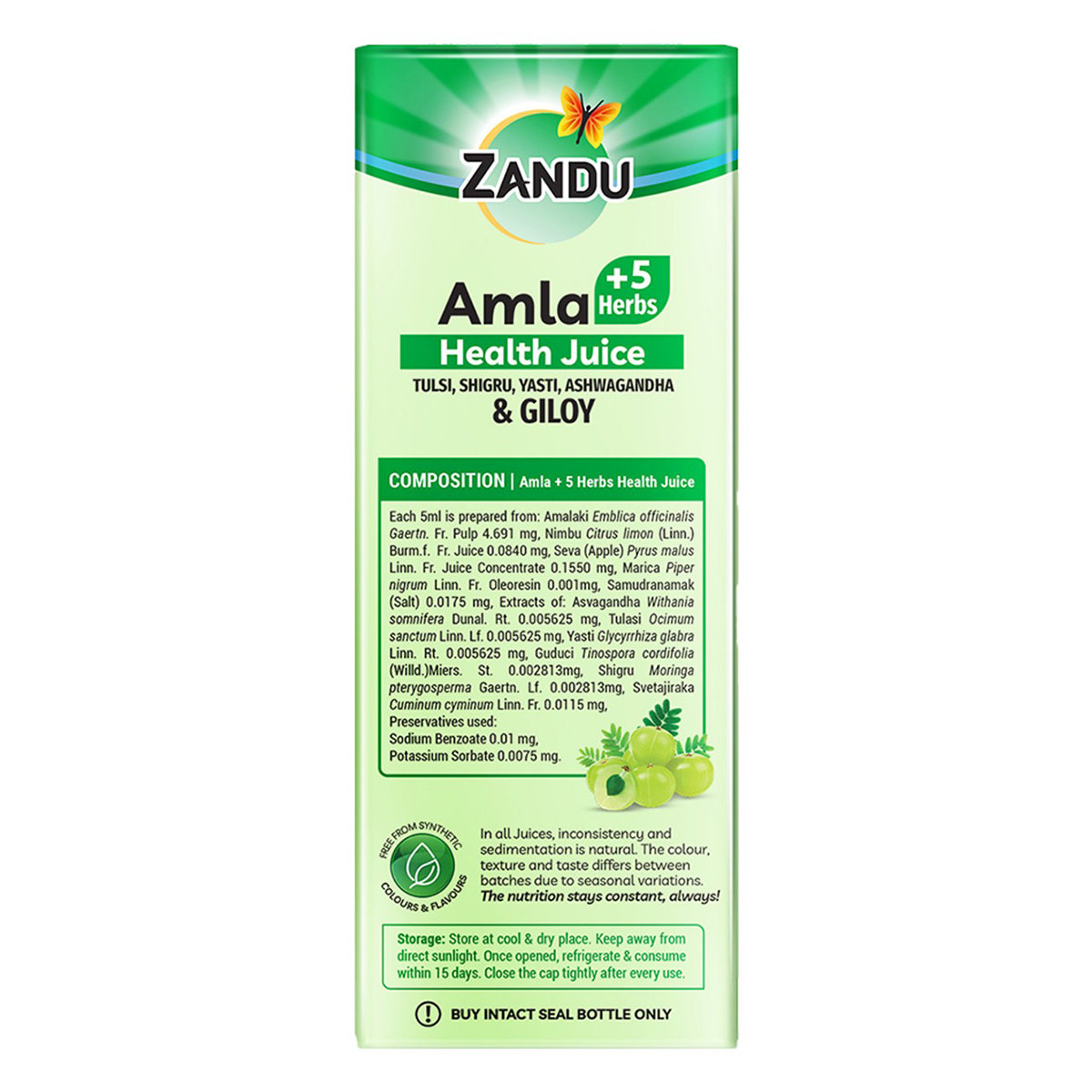 Zandu Amla +5 Herbs Health Juice, 1000 ml, Pack of 1 Zandu Amla +5 Herbs Health Juice, 1000 ml, Pack of 1