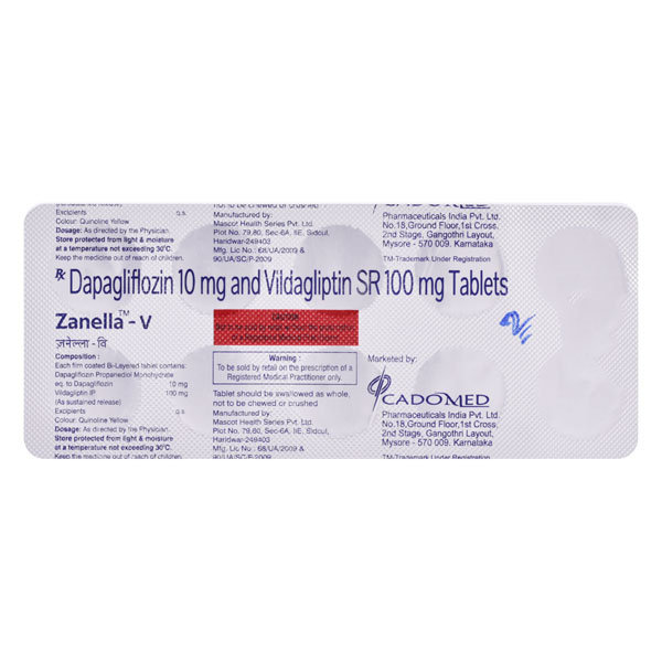 Zanella-V 10 mg/100 mg Tablet 10's, Pack of 10 Zanella-V 10 mg/100 mg Tablet 10's, Pack of 10