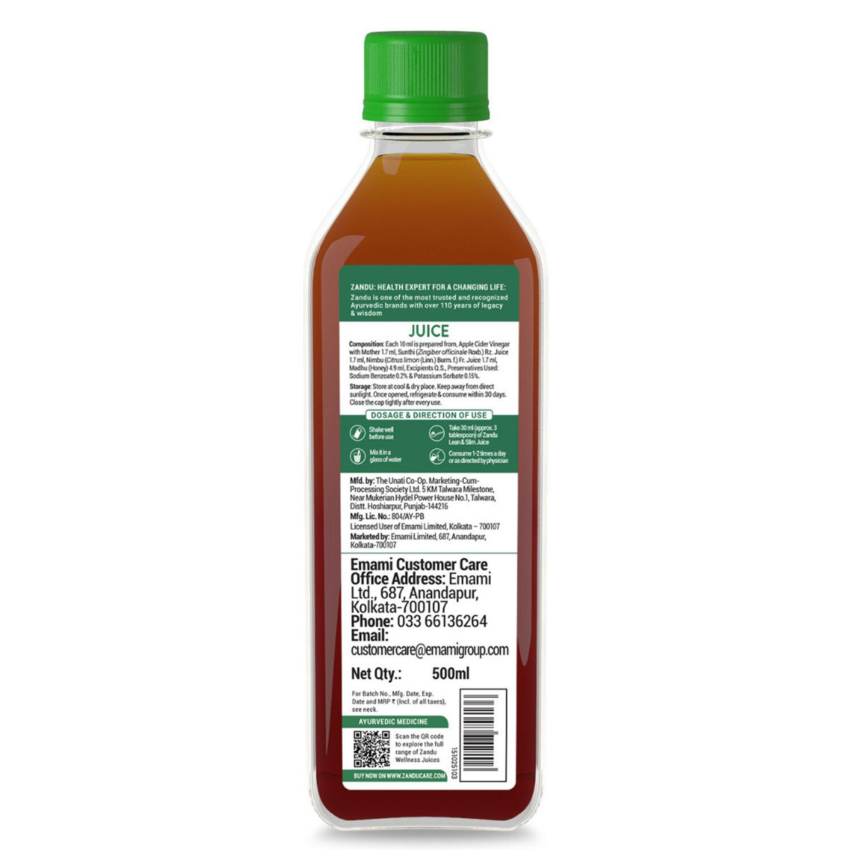 Zandu Lean & Slim Juice with Honey & Apple Cider Vinegar, 500 ml, Pack of 1 Zandu Lean & Slim Juice with Honey & Apple Cider Vinegar, 500 ml, Pack of 1