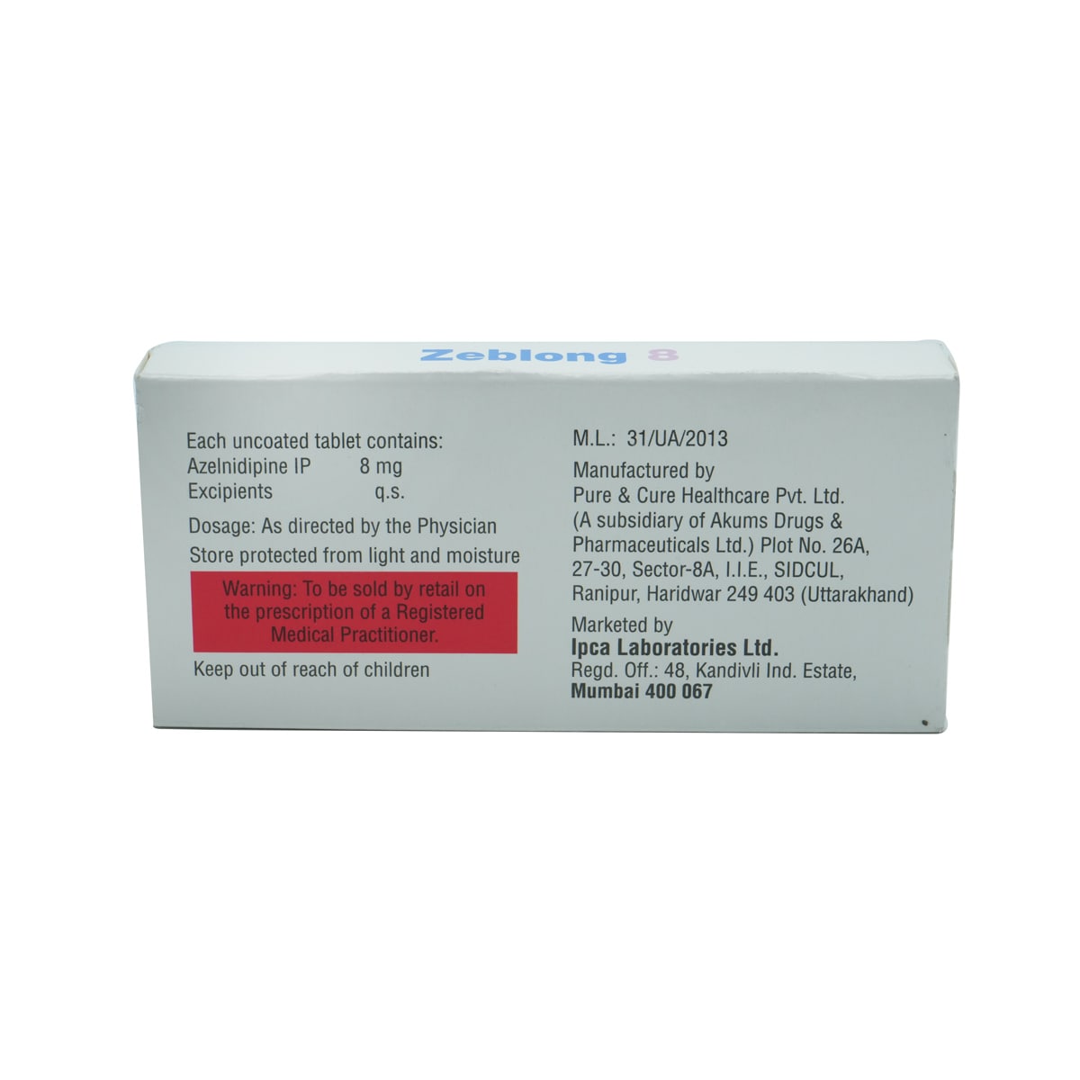 Zeblong 8 Tablet 10's, Pack of 10 TABLETS Zeblong 8 Tablet 10's, Pack of 10 TABLETS