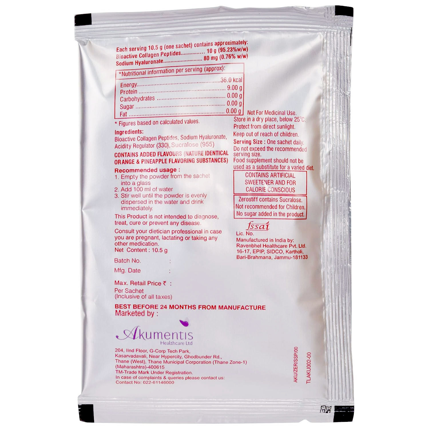 Zerostiff Sachet 10.5 gm, Pack of 1 POWDER Zerostiff Sachet 10.5 gm, Pack of 1 POWDER