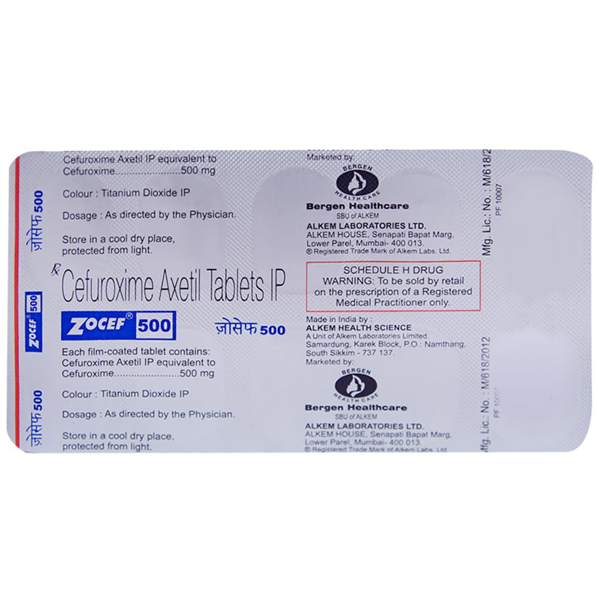 Zocef 500 Tablet 10's, Pack of 10 TABLETS Zocef 500 Tablet 10's, Pack of 10 TABLETS