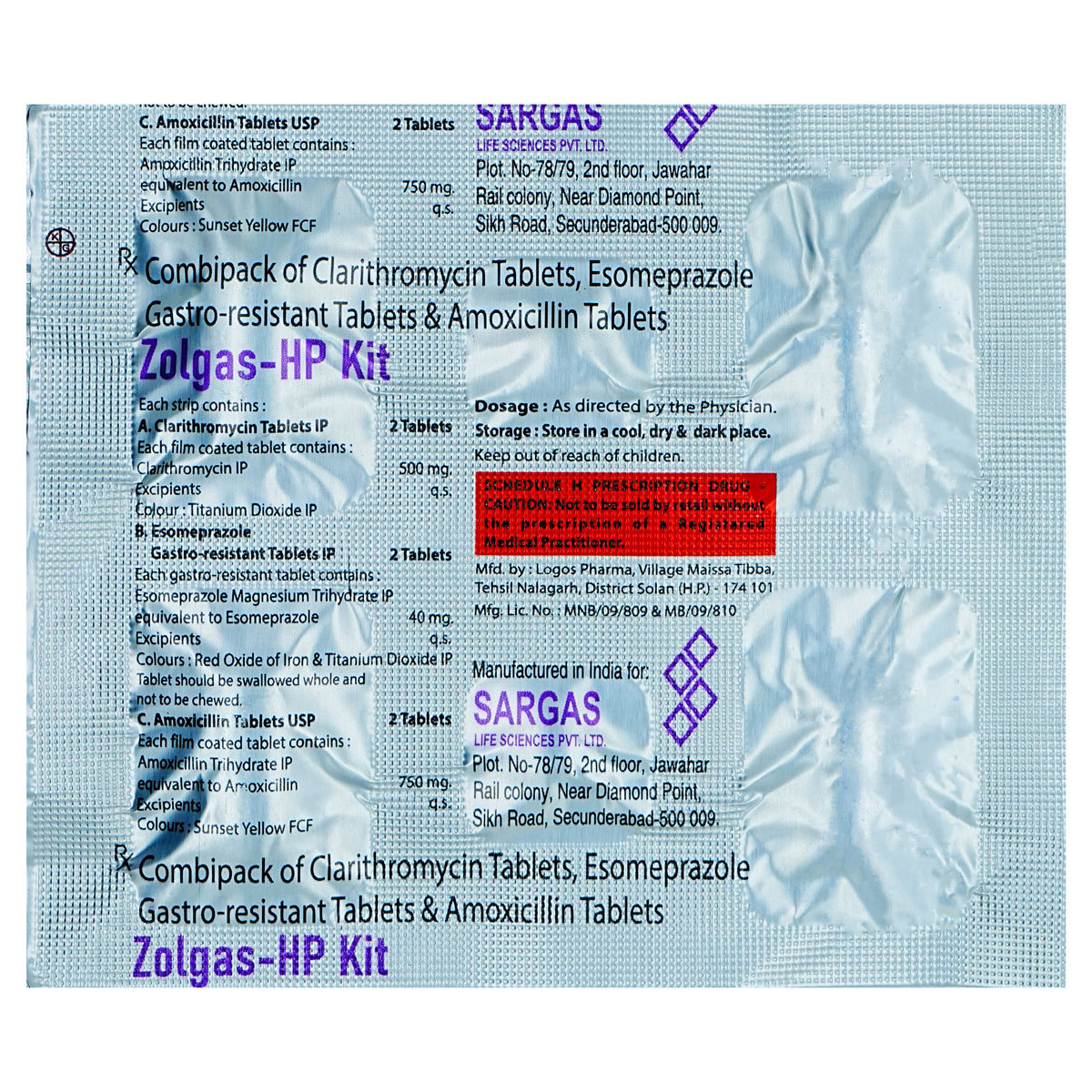 Zolgas-HP Kit 1's (2+2+2 Tablet), Pack of 1 Tablet Zolgas-HP Kit 1's (2+2+2 Tablet), Pack of 1 Tablet