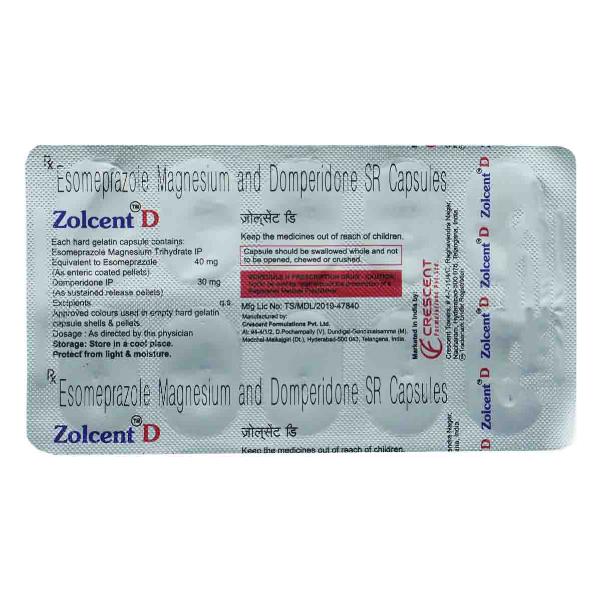 Zolcent D 40/30 Capsule 10's, Pack of 10 CAPSULES Zolcent D 40/30 Capsule 10's, Pack of 10 CAPSULES