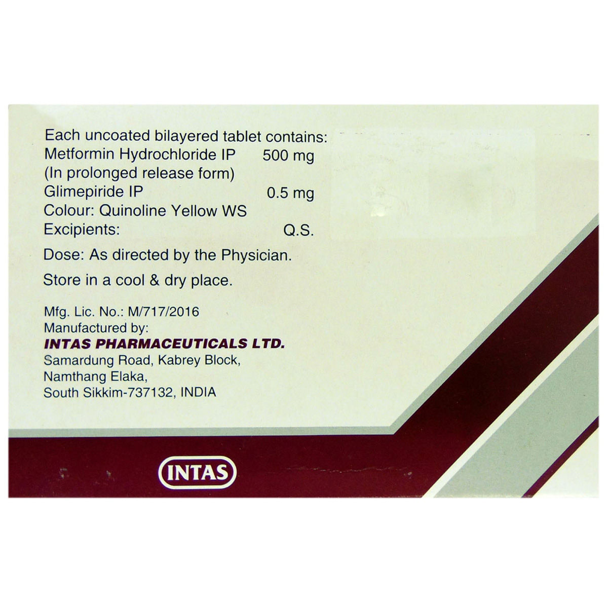 Zoryl M 0.5 Tablet 20's, Pack of 20 TABLET PRS Zoryl M 0.5 Tablet 20's, Pack of 20 TABLET PRS