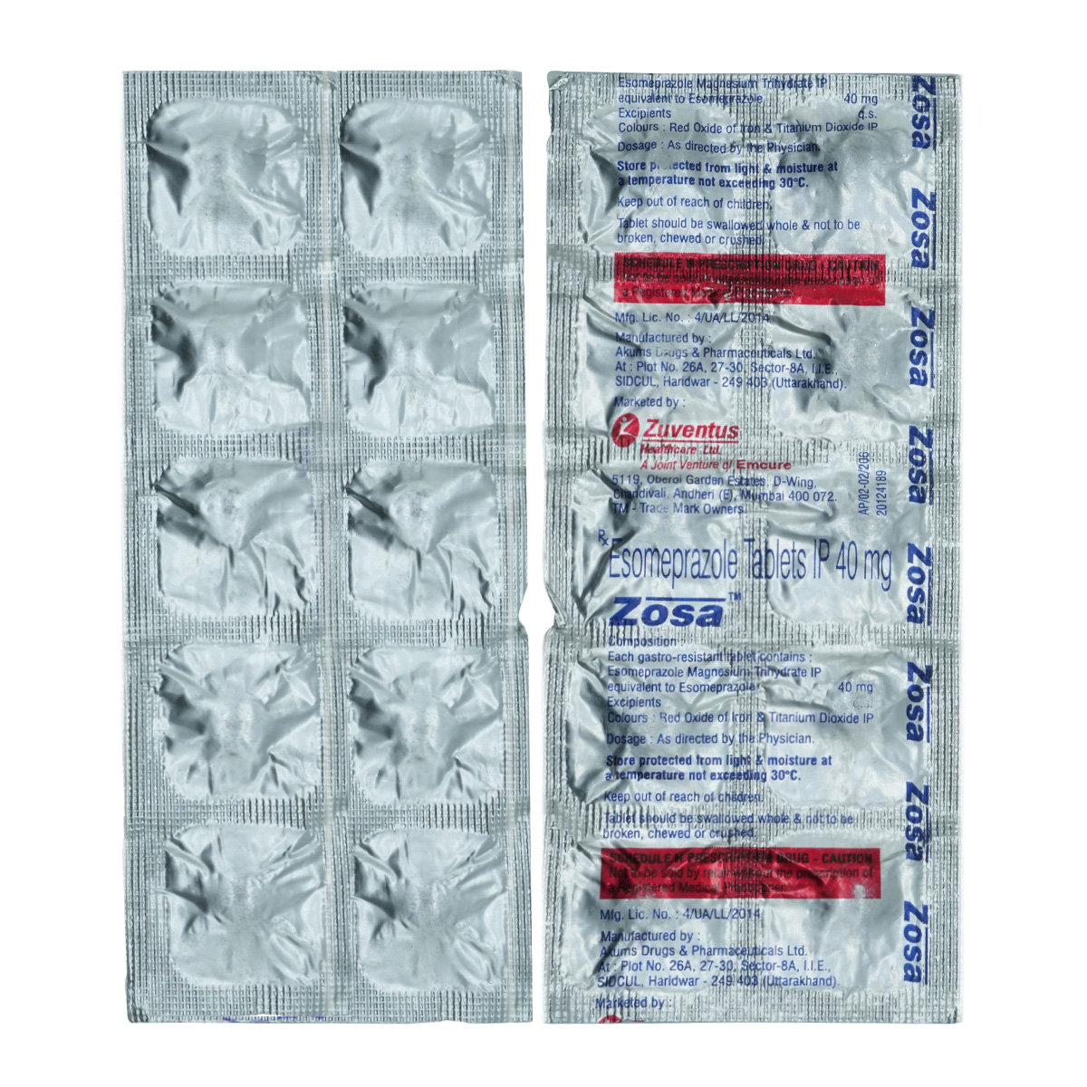 Zosa 40 mg Tablet 10's, Pack of 10 TabletS Zosa 40 mg Tablet 10's, Pack of 10 TabletS