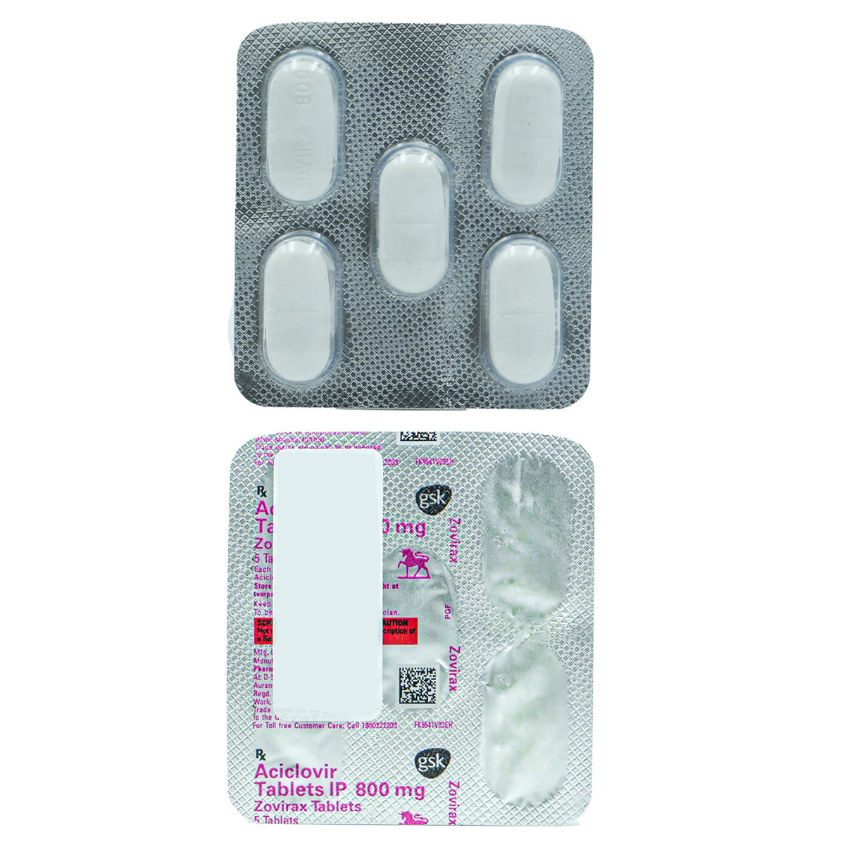 Zovirax 800 Tablet 5's, Pack of 5 TABLETS Zovirax 800 Tablet 5's, Pack of 5 TABLETS