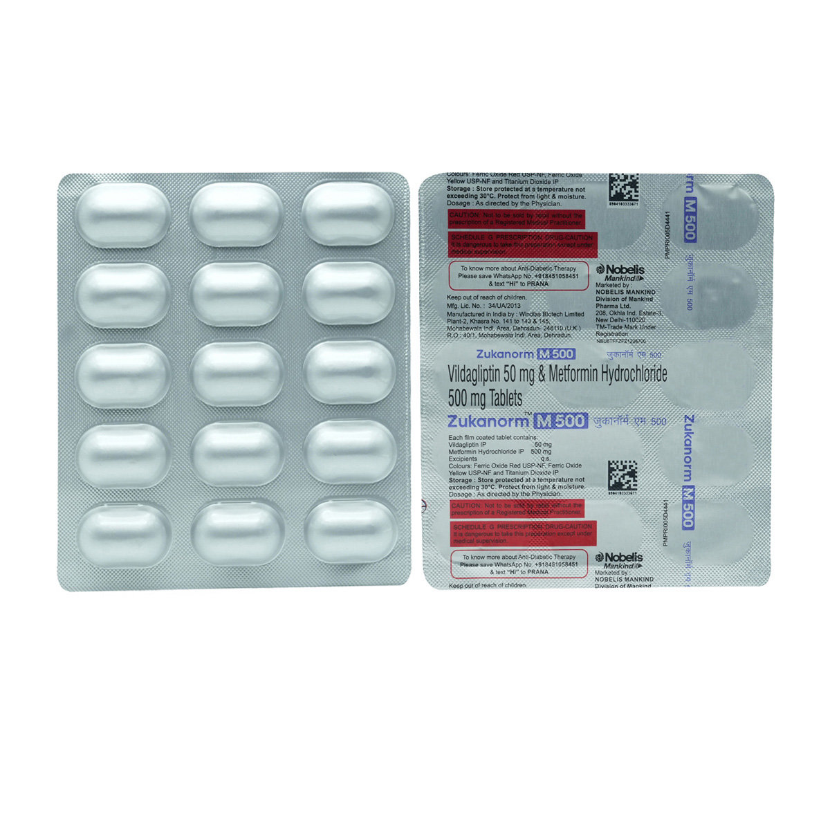 Zukanorm M 500 mg/50 mg Tablet 15's, Pack of 15 TabletS Zukanorm M 500 mg/50 mg Tablet 15's, Pack of 15 TabletS